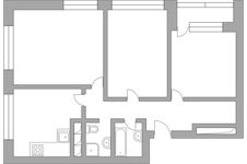 Планировка 3-комнатной квартиры, 85,5 м2