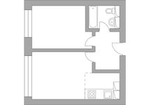 Планировка 2-комнатной квартиры, 41,2 м2