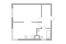 Планировка 1-комнатной квартиры, 37,7 м2