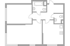 Планировка 2-комнатной квартиры, 58,8 м2