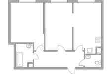 Планировка 2-комнатной квартиры, 54,3 м2