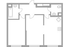 Планировка 2-комнатной квартиры, 50,9 м2