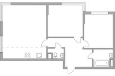 Планировка 3-комнатной квартиры, 65,6 м2