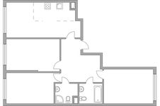 Планировка 4-комнатной квартиры, 77,3 м2