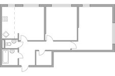 Планировка 3-комнатной квартиры, 64,3 м2