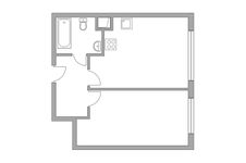 Планировка 1-комнатной квартиры, 37,9 м2