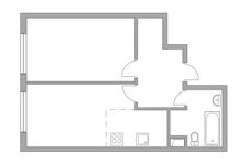 Планировка 2-комнатной квартиры, 40,3 м2