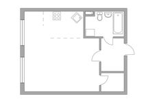 Планировка квартиры студии, 36,3 м2