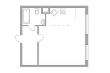 Планировка квартиры студии, 35,5 м2
