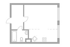 Планировка квартиры студии, 32 м2