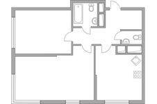 Планировка 2-комнатной квартиры, 57,2 м2