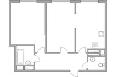Планировка 2-комнатной квартиры, 52,8 м2