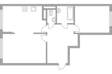 Планировка 2-комнатной квартиры, 59,9 м2
