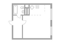 Планировка квартиры студии, 34,4 м2