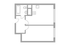 Планировка 1-комнатной квартиры, 36,7 м2