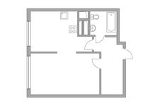 Планировка 1-комнатной квартиры, 35,7 м2