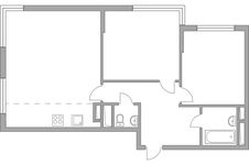 Планировка 3-комнатной квартиры, 64,4 м2