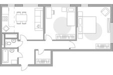 Планировка 3-комнатной квартиры, 63,2 м2