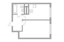 Планировка 1-комнатной квартиры, 33,9 м2