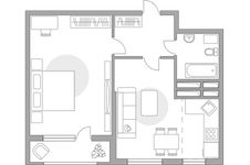 Планировка 2-комнатной квартиры, 49,4 м2