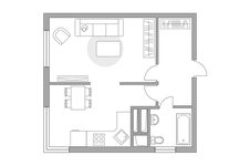 Планировка 1-комнатной квартиры, 36,6 м2