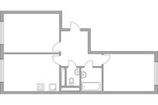 Планировка 2-комнатной квартиры, 50,6 м2