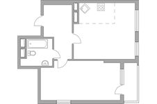 Планировка 2-комнатной квартиры, 49,9 м2