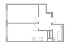 Планировка 2-комнатной квартиры, 39,3 м2