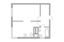 Планировка 1-комнатной квартиры, 36,6 м2