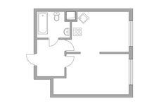 Планировка 1-комнатной квартиры, 33,7 м2