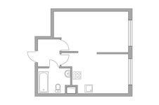Планировка 1-комнатной квартиры, 33,3 м2