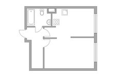 Планировка 1-комнатной квартиры, 33,7 м2