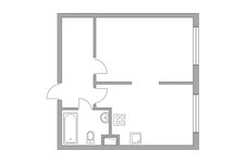 Планировка 1-комнатной квартиры, 38,5 м2