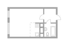 Планировка квартиры студии, 26,3 м2