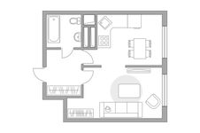 Планировка 1-комнатной квартиры, 32,6 м2