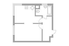 Планировка 1-комнатной квартиры, 34,1 м2