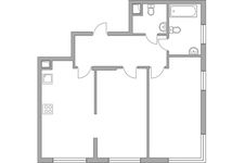 Планировка 2-комнатной квартиры, 56,4 м2