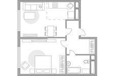 Планировка 2-комнатной квартиры, 49,2 м2