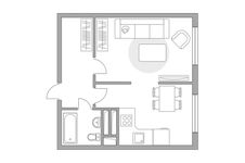 Планировка 1-комнатной квартиры, 37,3 м2