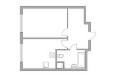 Планировка 1-комнатной квартиры, 31,9 м2
