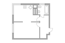 Планировка 1-комнатной квартиры, 33,2 м2