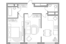 Планировка 2-комнатной квартиры, 50,1 м2
