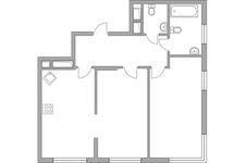 Планировка 2-комнатной квартиры, 55,1 м2