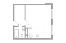 Планировка квартиры студии, 33,8 м2