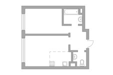 Планировка 2-комнатной квартиры, 41,8 м2