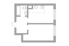 Планировка 2-комнатной квартиры, 35 м2