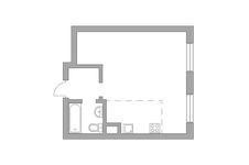 Планировка квартиры студии, 33,3 м2