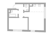 Планировка 2-комнатной квартиры, 43,8 м2