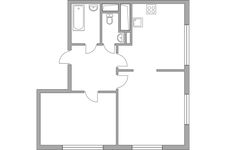 Планировка 2-комнатной квартиры, 51,1 м2