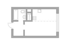 Планировка квартиры студии, 23,6 м2